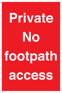 Private No footpath access